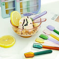 Wholesale Decorative Ice Cream Wedding Dessert Yogurt Milk Coffee Stirring Glass Tea Spoon With Spout