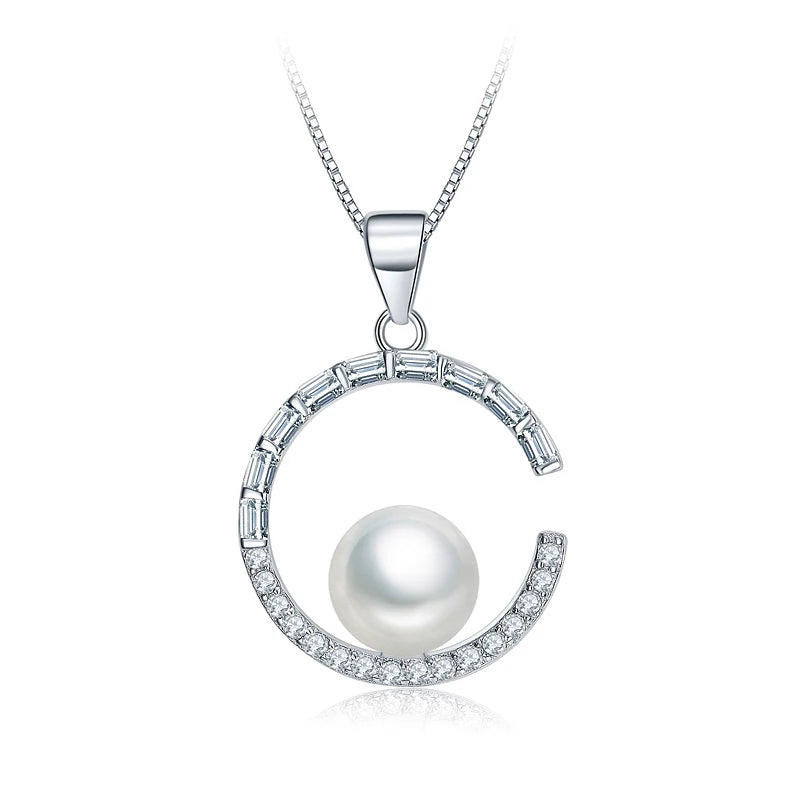 Luxury Pearl Custom Designer Minimalist Fine Silver Necklaces Jewelry Making Pendant Necklace Chain for Women