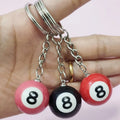 Resin Billiards Keychain Pink Red Black No.8 Mini Ball Key Chains Plastics Billiards Pendant Lucky Jewelry Gifts 8 Ball Keychain