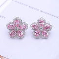 Wholesale Three-dimensional  Flower Stud Earrings Korean Fashion Multicolor Crystal Earrings for Women 2023