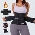 Women's 3-Steel-Bone High Compression Corset Latex Sports Waist Cincher Tummy Tucker Shaper Wrap Belt Belly Wrap for Tainer