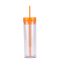 FX Factory Wholesale Custom Sublimation Blanks Double Wall Clear Color Screen Printing Plastic Skinny Bottle Tumbler