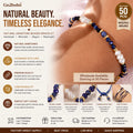 Go2boho Handmade Blue Stone Pearl Bracelet Adjustable Elegant Gold Beaded Jewelry for Women  Pearls Gift