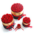 Every Love Wholesale Price Eternal Rose in Round Gift Box Black Box With Golden Edge Gifts Set Product for Valentine Day