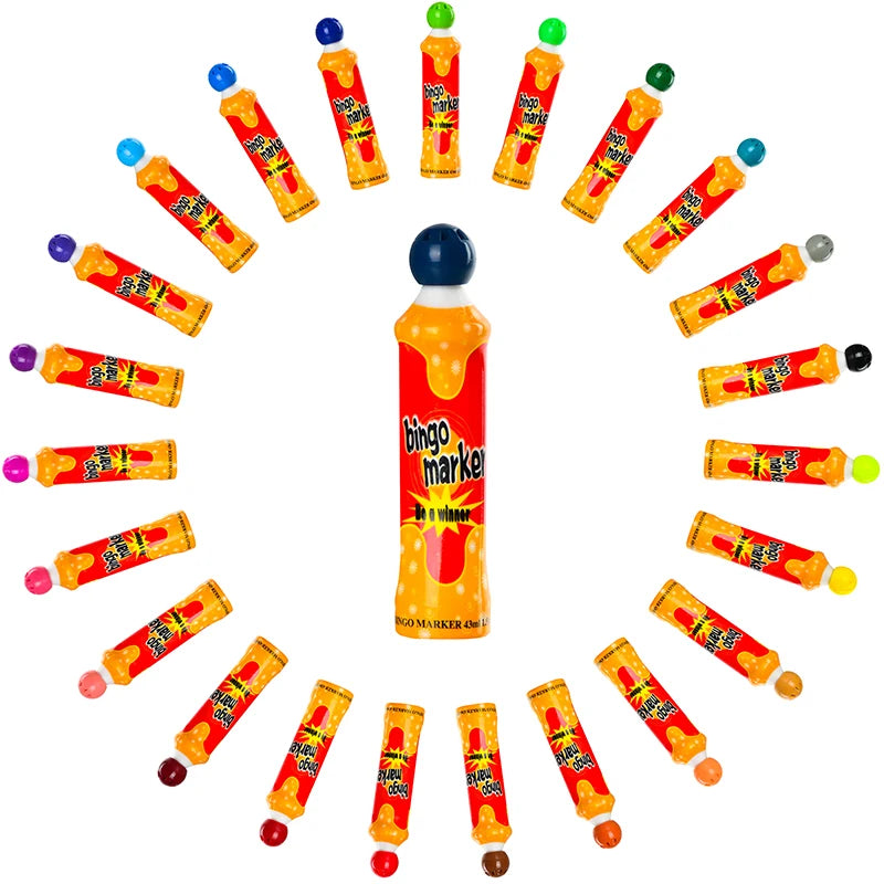 OEM rainbow 40ml 10mm Plastic Paint Bingo Marker Dot Bingo Game Card Game Dabbers