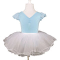 Girls Ruffle Sleeve Ballet Dance Dress Tutu Skirted Leotard