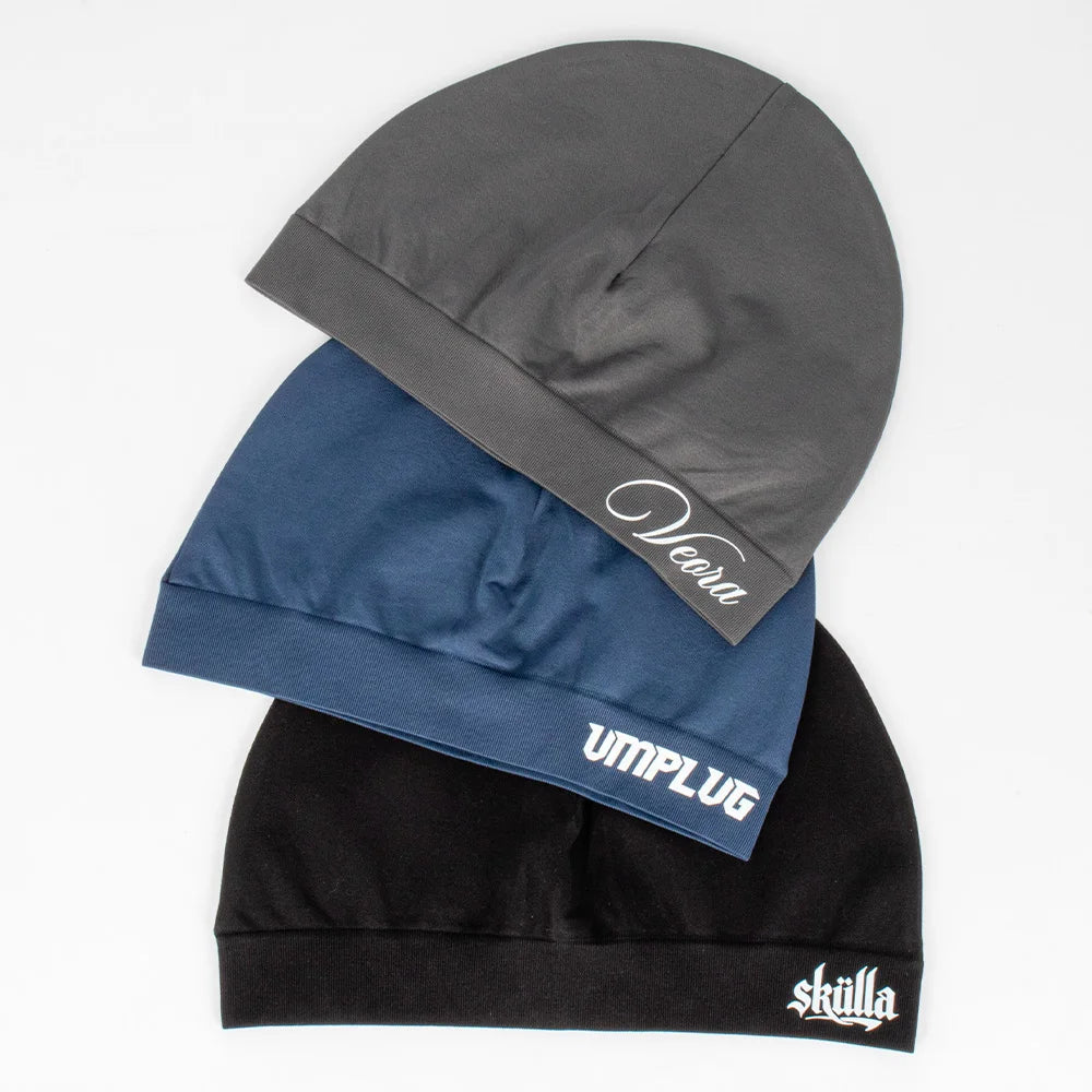 Skull Wave Cap Custom logo Technical Headwear Spandex Skully Beanie Hat Fitted Skullcap Lightweight Skullhat