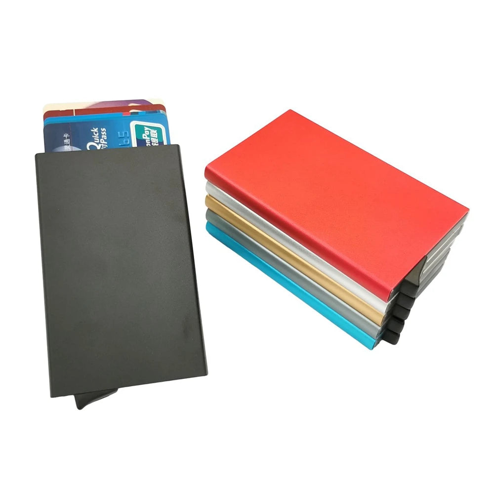 Wholesale and Custom logo RFID Blocking Automatic Aluminium Metal Pop up Credit Card Holder