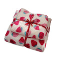 Absorbent Coral Fleece Printed Strawberry Hair Towel Bath Towel Dry Hair Cap Set