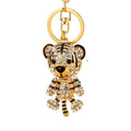 Animal Keychains Rhinestones tiger Keychain Alloy Gold Key Chain Handbag Accessories Jewelry