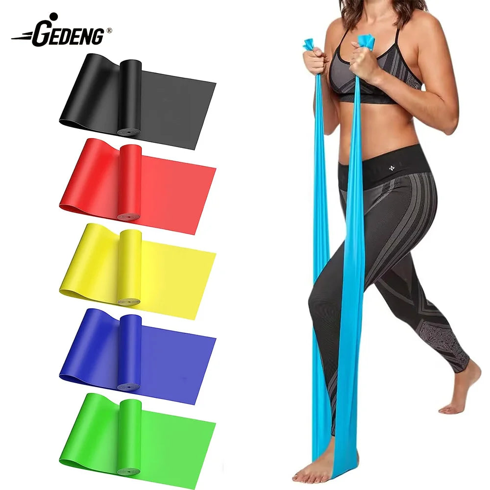 GEDENG Custom Adjustable Long Workout Pilates Fitness Set TPE Yoga Theraband Exercise Elastic Resistance Bands