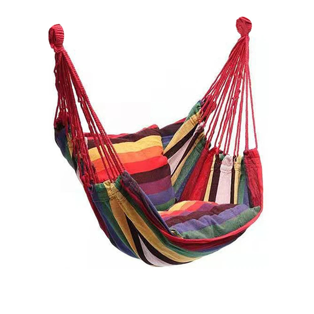 Indoor Home Bedroom Cotton Canvas 1 Person Camping Hammock Lazy Chair with Storage Bag for Travel Outdoor Swing Relax