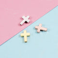Wholesale Beaded Cross Pendant for Jewelry Making 10*13MM Gold Rose Gold Tiny Cross Charms Accessories DIY Necklace and Bracelet