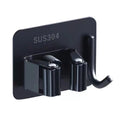 High Quality Single Tier Wall Mounted Stainless Steel Mop Broom Holder Strong Adhesive Hooks Bathroom Storage Metal Mop Hanger