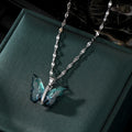 Fashion New Design Colorful Rhinestone Butterfly Pendant Necklace for Women Jewelry