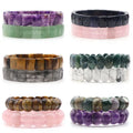 Wholesale Luxury Semi-precious Gemstone Elastic Bead Stone Bracelet Amethyst Rose Quartz Bangle