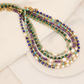 New Design Elegant Small Cylinder Gemstone Stainless Steel Waterfresh Pearl Charm Choker Necklace for Women