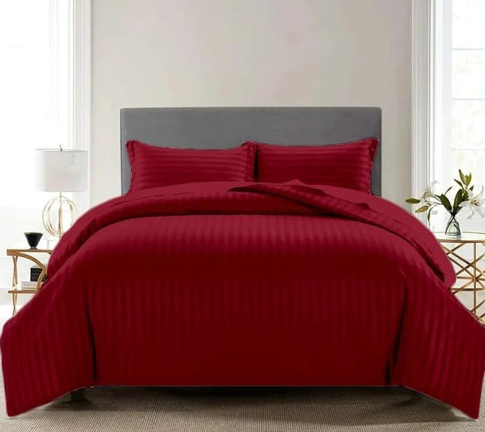 Striped Luxury Hotel 600TC 100% Egyptian Cotton Duvet Cover Set Twin Size 3pcs Duvet Cover with Zipper Closure