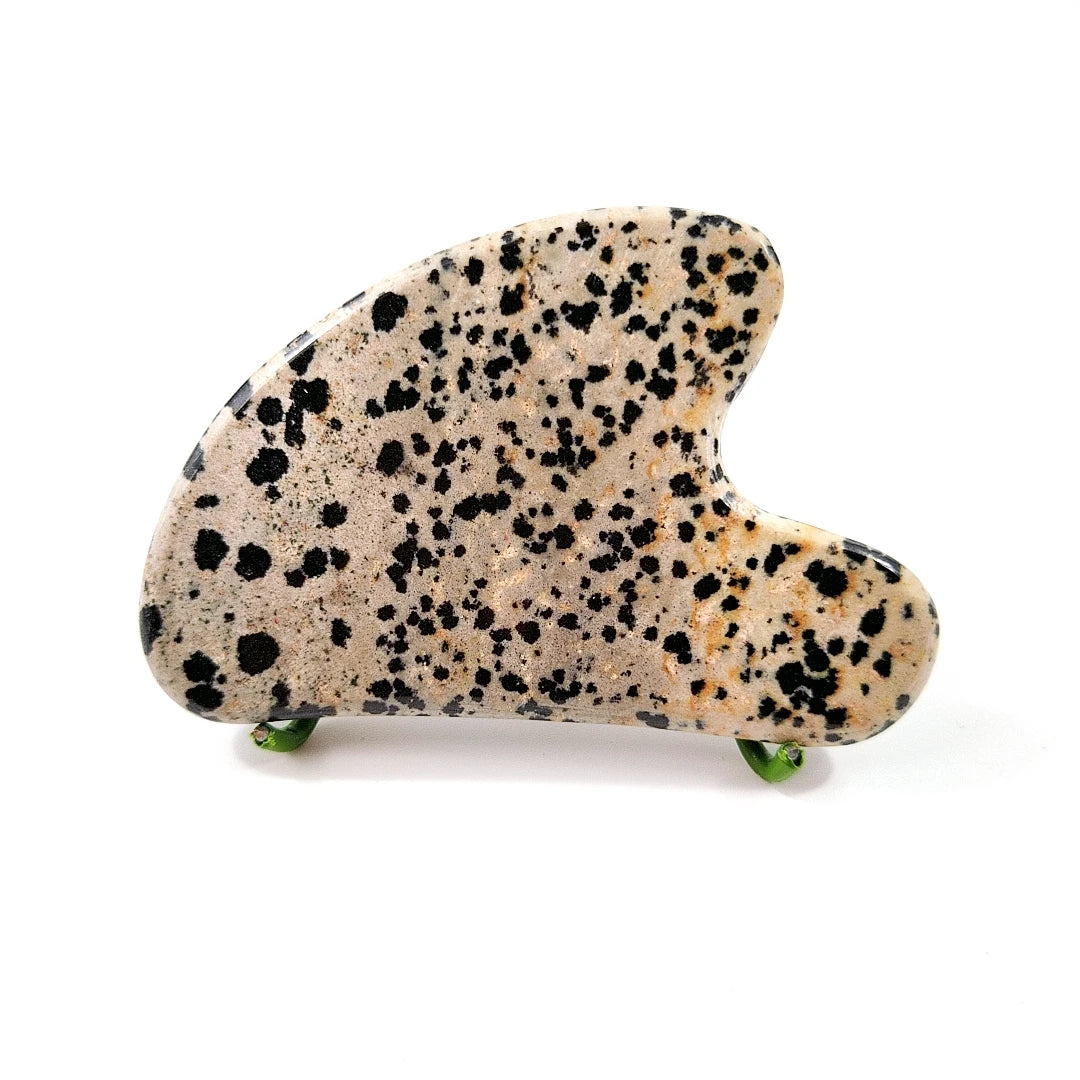DIY Factory Direct Facial Massage Heart Dalmatian Jasper Massage Tool Natural Gua Sha