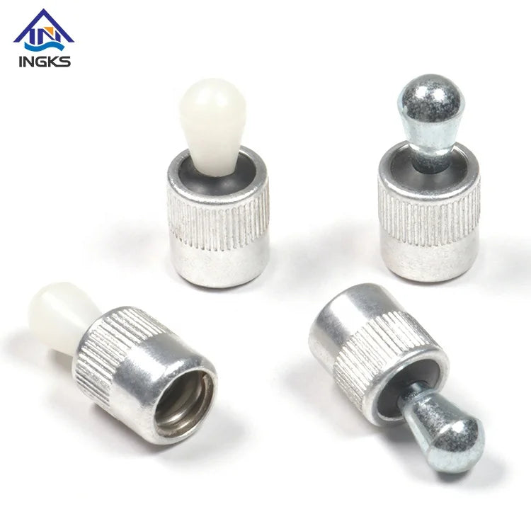 Aluminum Knurled Body Press-Fit Side Thrust Pins Lateral Spring Plunger Locating Pins with Thread Zinc Plated INGKS Brand