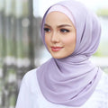 Wholesale Plain Chiffon Scarf Hijab With Neat Stitching Muslim Women Chiffon Shawls 86 Colors Available New Colors Release