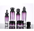 Customizable Luxurious Colored Cosmetic Glass Bottles Jars Hot Stamped Logo Easy Open End Cylinder Shape for Face Cream