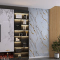 Marble Golden 3D PVC Wall Panel Luxury Geometric Model Design for Home or Industrial Waterproof New Decor Wall Decoration