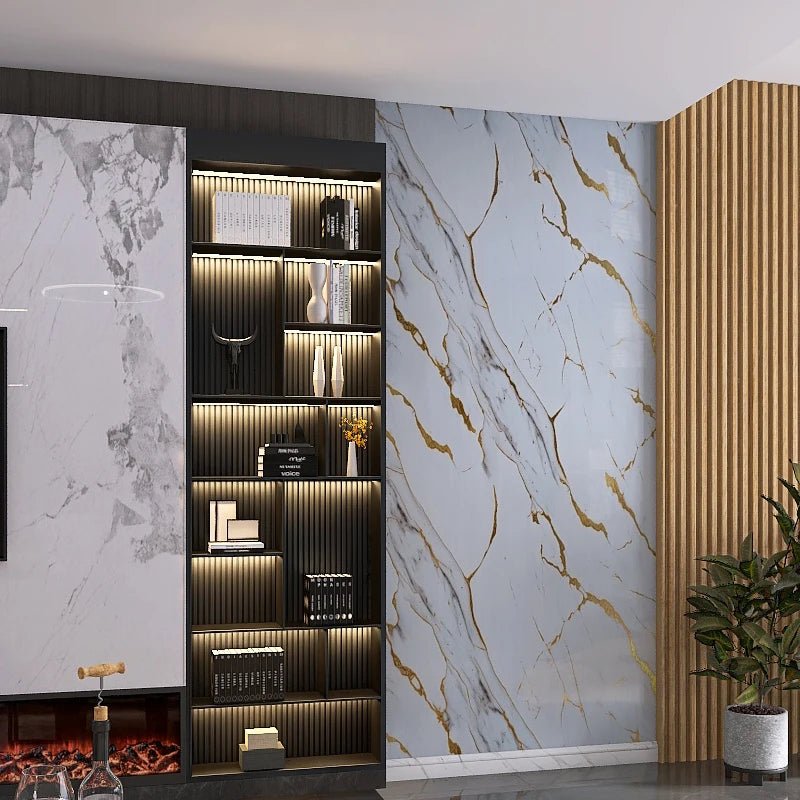 Marble Golden 3D PVC Wall Panel Luxury Geometric Model Design for Home or Industrial Waterproof New Decor Wall Decoration