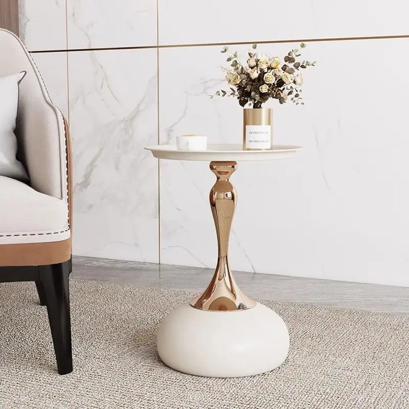 Unique Waist Luxury Round Side Table French Small Corner Table Living Room Modern Coffee Table