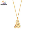 Stainless Steel Diy Engraving Hollow Five Pointed Star Family Christmas Tree Necklace Fashion Jewelry With Birthstone