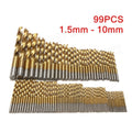 99pcs High-Speed Titanium Drill Bits Set 1/16''-3/8'' Customizable Multi Bits for Metal Tools with 1 Year Warranty