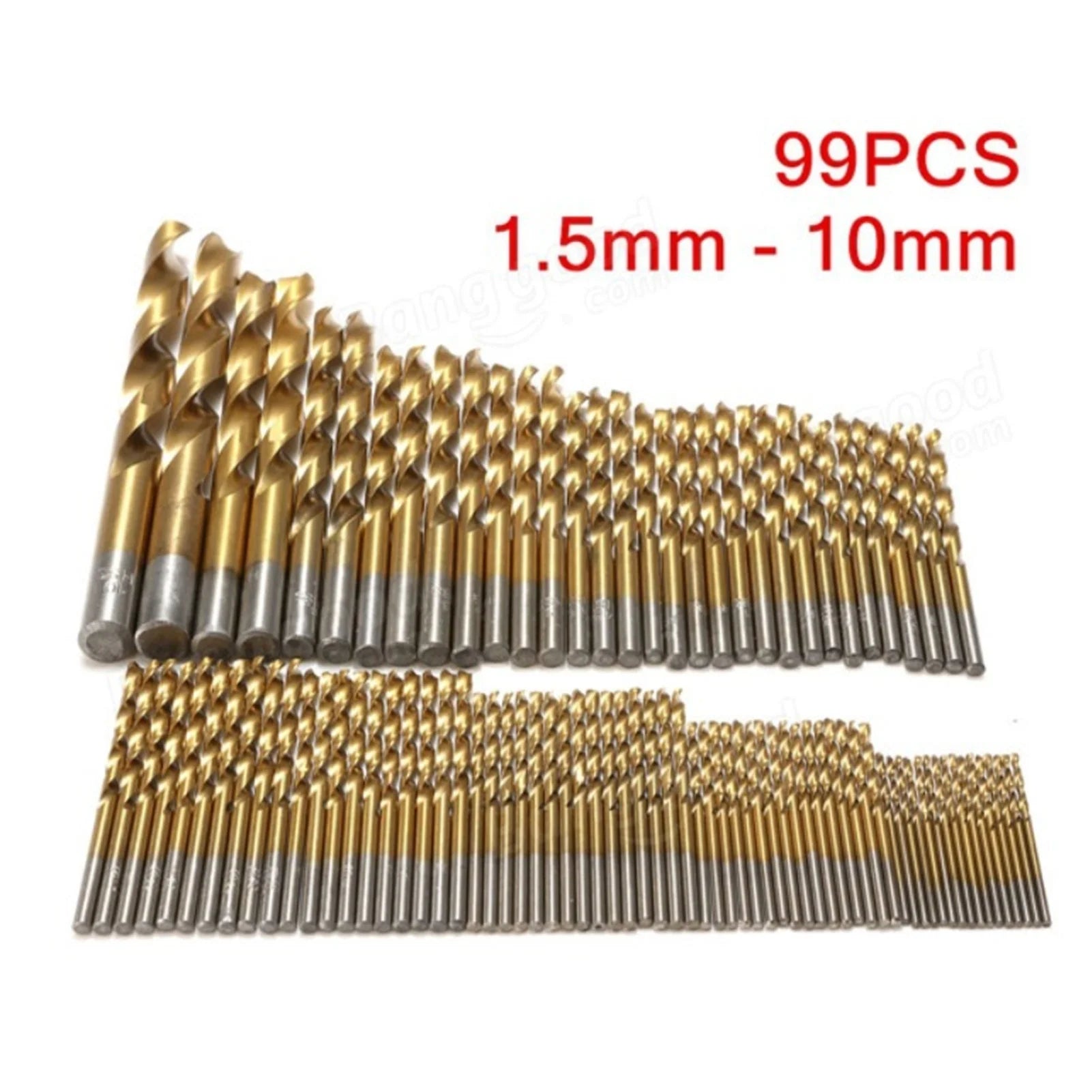 99pcs High-Speed Titanium Drill Bits Set 1/16''-3/8'' Customizable Multi Bits for Metal Tools with 1 Year Warranty