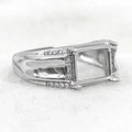 Sterling Silver 8*10mm Semi Mount Men's Ring Frame Empty Blank Claw Setting S925 Base Holder Without Center Stone for DIY Inlay