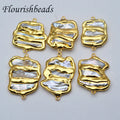 Natural Freshwater Pearl Gold Plated Double Hanging Irregular Shape Loose Pearl Beads Charms for Jewelry Making