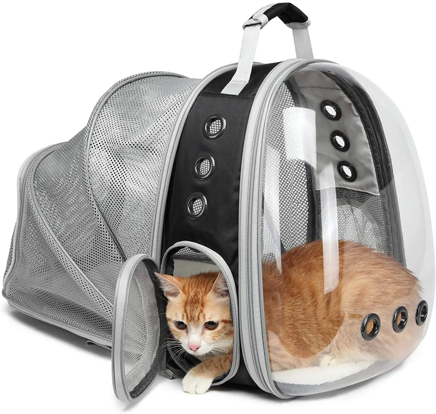 Expandable Transparent Bubble Space Capsule Pet Carrier Eco-Friendly Breathable Zipper Backpack for Dogs Hiking Plastic