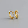 Wholesale Dainy 925 Sterling Silver Micro Pave Cubic Zirconia Hoop Earrings Minimalist Diamond Small Thick Hoops Earring