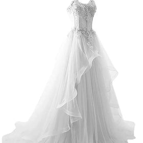 2023 New Elegant Dress Illusion a Line Skirt Crystal Slim Fit Skirt Lace up Floor Skirt Ladies Evening Wedding Dress