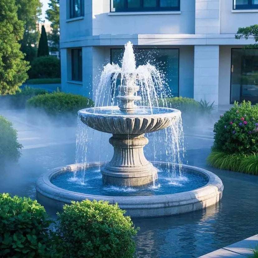 Outdoor Garden Decoration Hand Carved Stone Marble Antique Simple Water Fountain