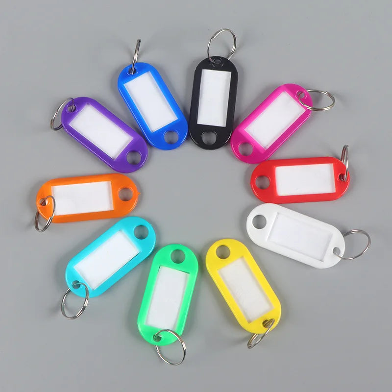 Colorful Cheap Multicolor Plastic Keychain Hotel Memory Sticks Luggage ID Bag Key Name Number Room Tags Labels With Key Ring