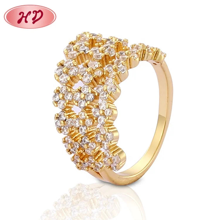 Saudi Arabia Gold Ring Design Women Jewelry Gold Full Finger Ring Peacock Design Finger Ring