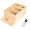 Nail Drill Bits Holder Wooden Organizer Drill Bit Holder Nails Manicure Tools Box for Home Use or Nail Salon
