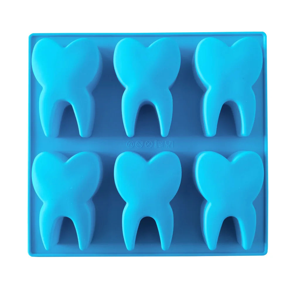 BPA Free Non-Stick Eco-Friendly Teeth-Shaped Ice Cube Tray & Chocolate/Candy/Dessert/Jello Mold Easy Release Silicone Cake Tools