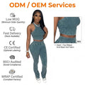 2024 tank Top Two Piece Sets Long Pants Summer Spring Clothing New Design 2024 Custom Blank Ribbed Women Outfits