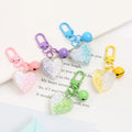 INS Style Bag Accessories Candy Color Bell Heart Pendant Keychain for Women Girls