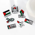 Wholesale Custom Metal Palestine Flag Souvenir Gifts Palestinian Brooch Cockade Flag Lapel Pin Badge Hard Enamel Palestine Pin