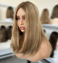 In Stock Jewish Wig Highlights Blonde Color Cuticle Aligned High Quality Virgin European Human Hair Silk Top Jewish Wigs