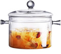 1.9L Wholesale Hot Sale Firm Package High Borosilicate Transparent Glass Cooking Pots Set Saucepan with Two Handle Cover