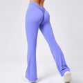 Women High Rise Compression Stretchy V Cut Scrunch Back Yoga Flare Pants