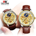 Tevise T820A Factory  Men Mechanical Watch Business Meeting Automatic Watches Man Genuine Leather Strap Watch Clock