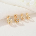 Trendy Brass 14K Gold Plated Women's Circle Hoop Huggie Link Chain Earrings for Wedding Engagement Party Gift